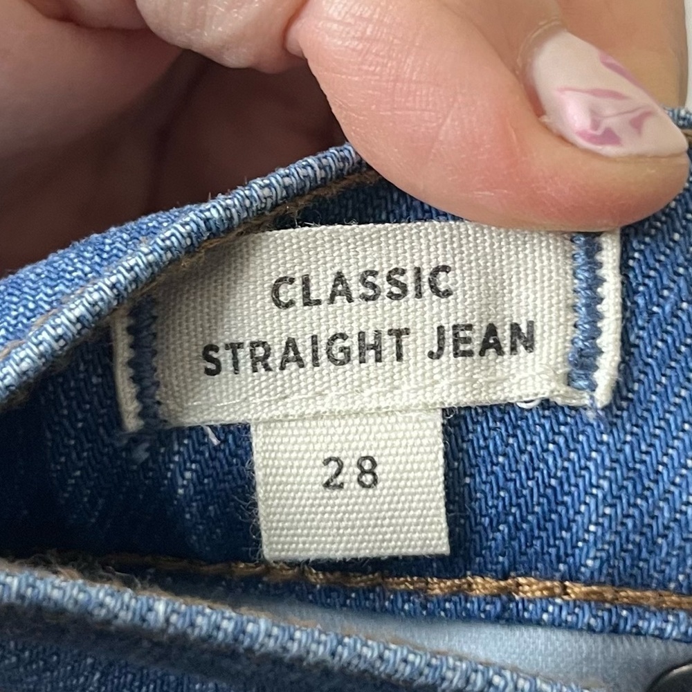 NWOT MADEWELL The Classic Straight Distressed Jean in Novello Wash - Picture 8 of 12